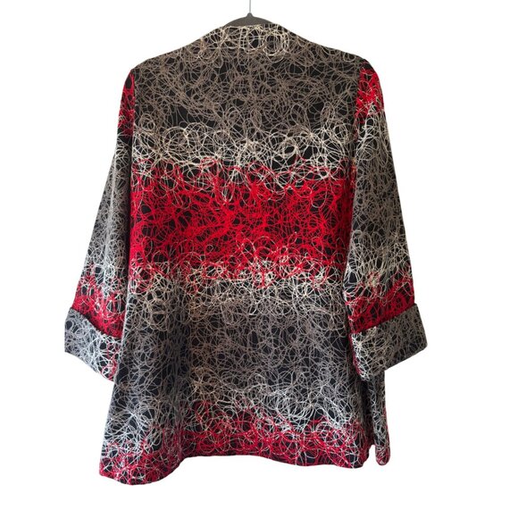 Cover Charge Womens Medium Abstract Swing Jacket Red Black Gray - Picture 3 of 8